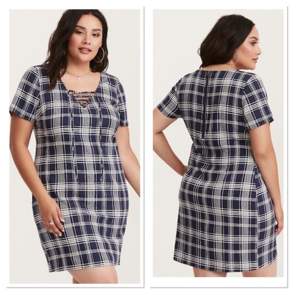 torrid Dresses & Skirts - Torrid Tie Front Plaid Shirt Dress